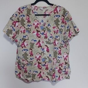 Disney drawfts snow white scrub top